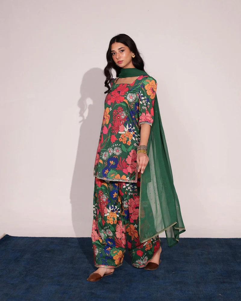 Floral Green | 2-Piece Summer Lawn Outfit