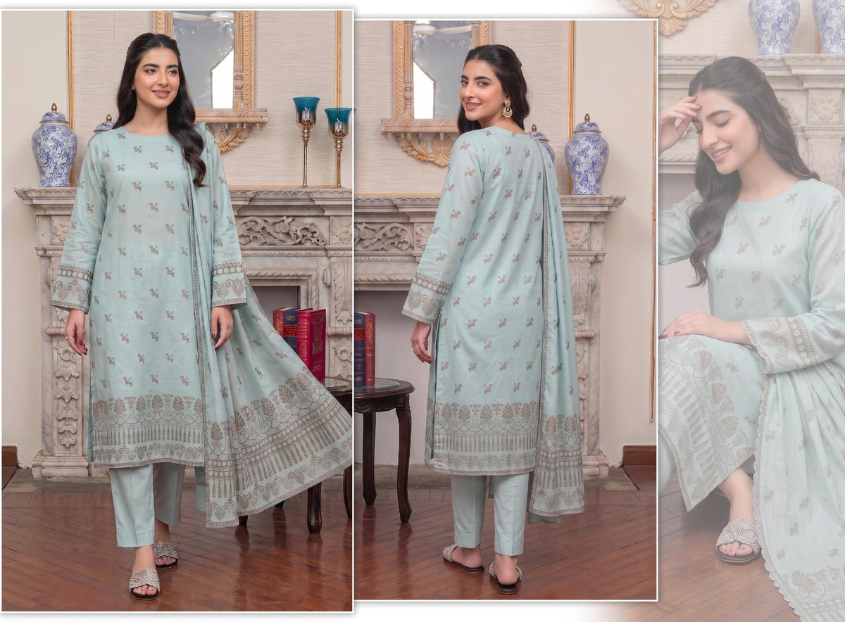 Barosha Jacquard Viscose Lelan 3pcs Suit 001923
