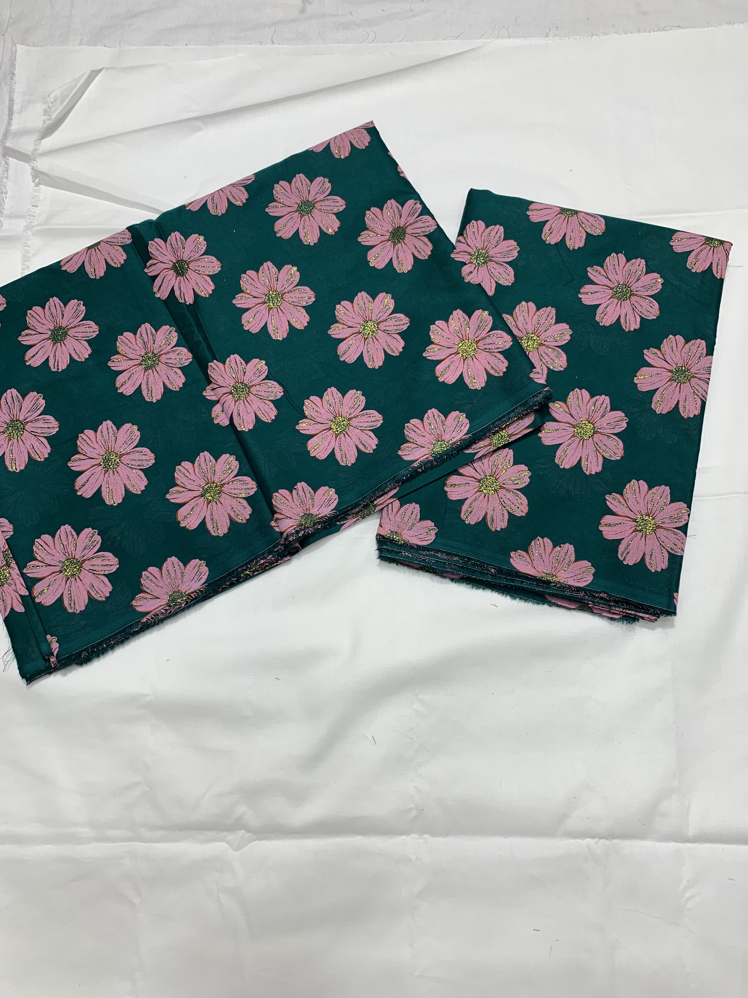 Imported Hand Paint Work Sunflower All-over 2Pc Lawn Block Printed