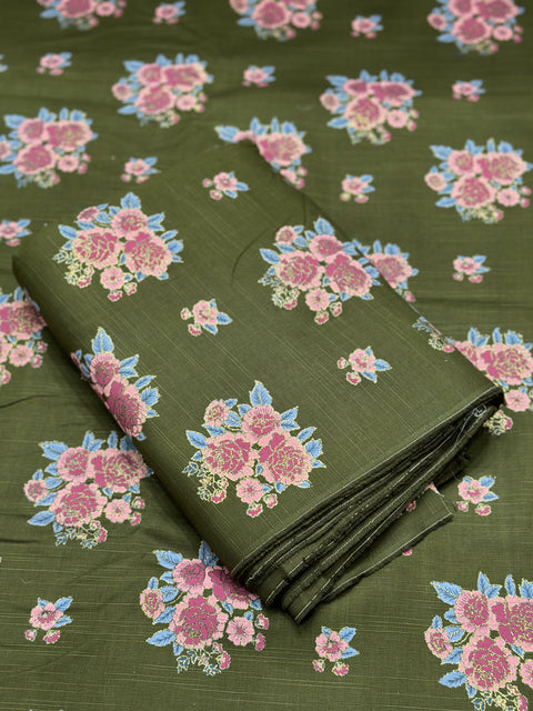 Imported Hand Paint All-over Block Printed Khaddar 2Pc