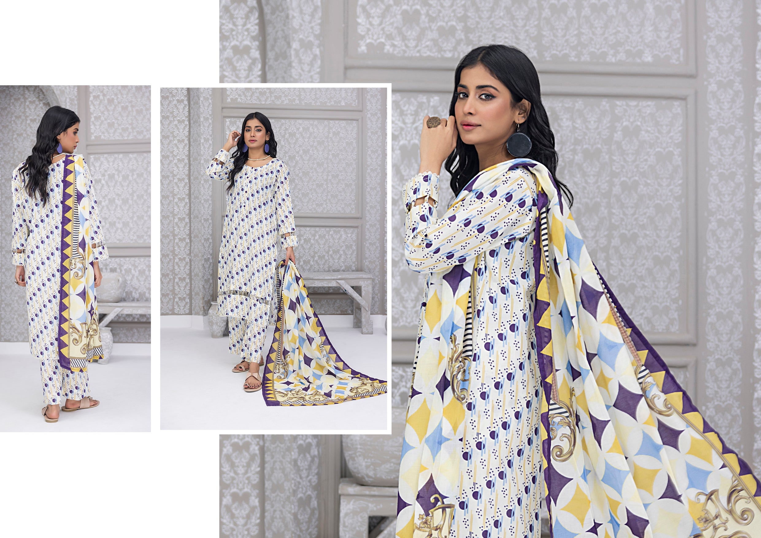 Identic Separate Salina by Regarlia Lawn Alover 3pc