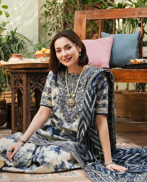 SAPHIRE HIT CODE Hania EID Embroidered Lawn Luxury Unstitched 3 pcs