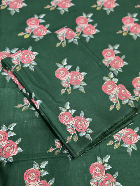 Imported Hand Paint All-over Block Printed Khaddar 2Pc