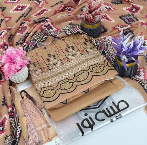 Tayyaba Noor Elegant Chikenkari Lawn Formal 3pcs Lawn Dupatta 000259