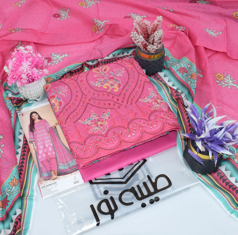 Tayyaba Noor Elegant Chikenkari Lawn Formal 3pcs Lawn Dupatta 000260
