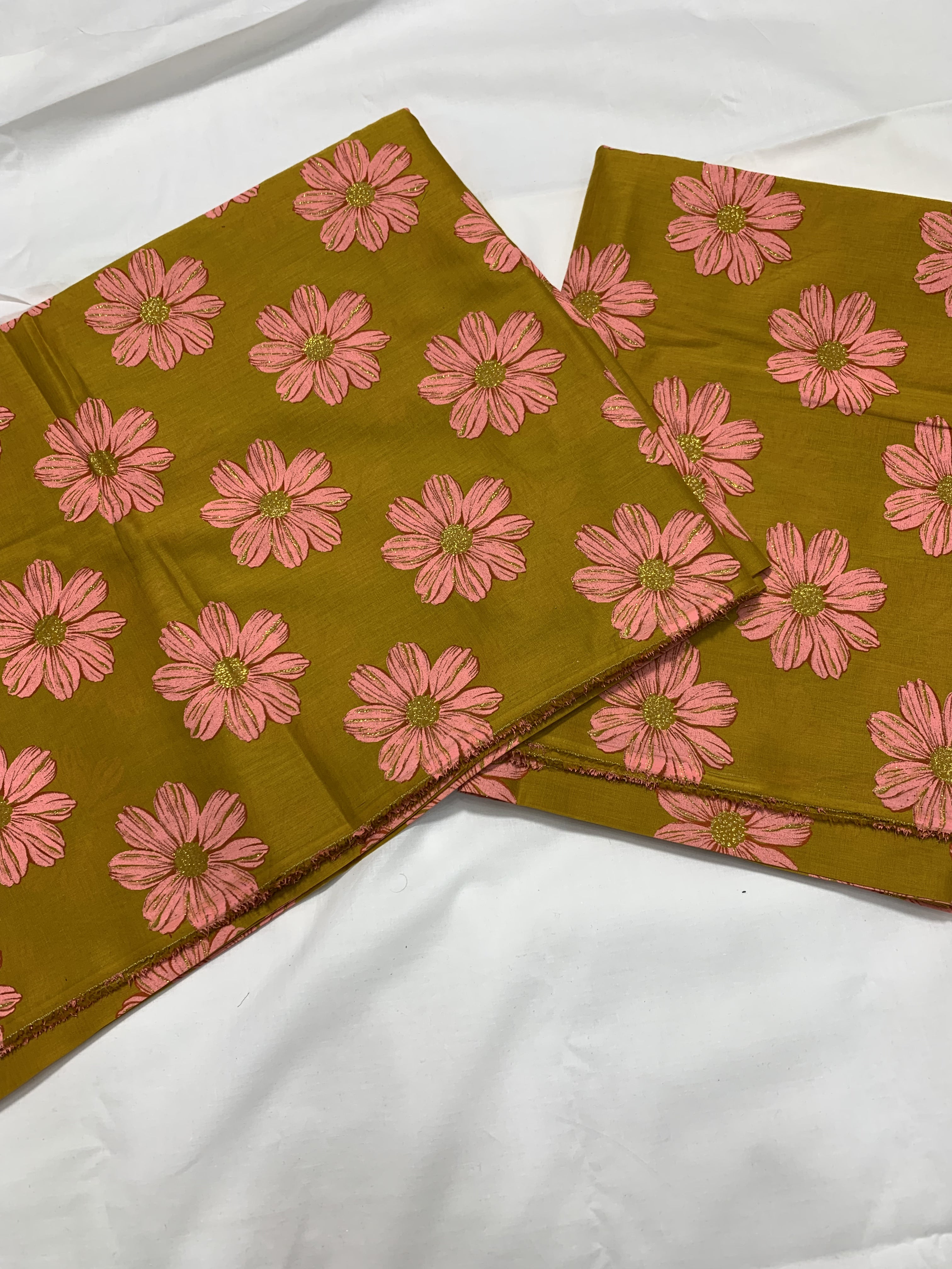 Imported Hand Paint Work Sunflower All-over 2Pc Lawn Block Printed