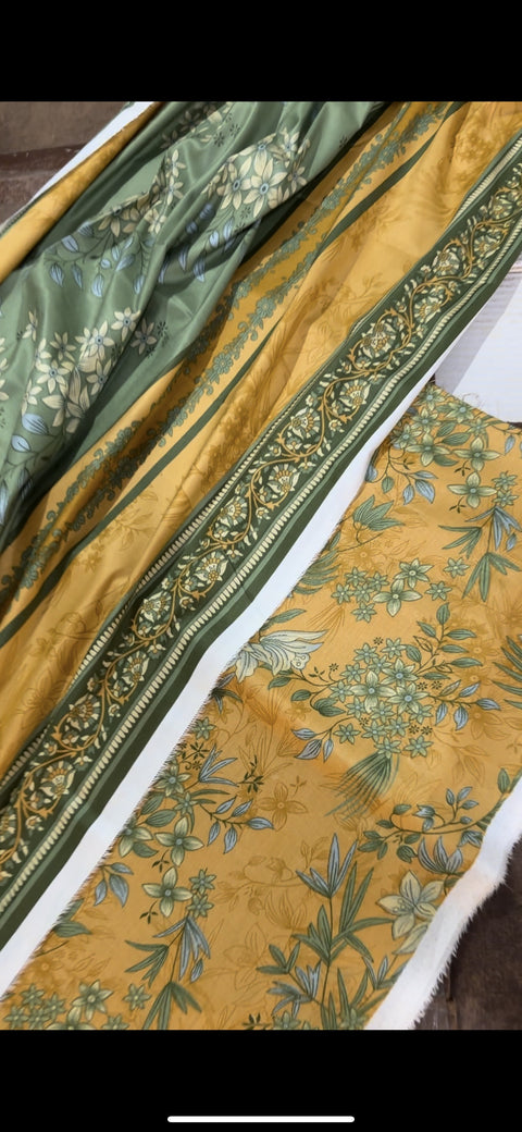 Baroque  Print Lelan Allover 3 pcs لیلن سوٹ  BaroqueSkin542