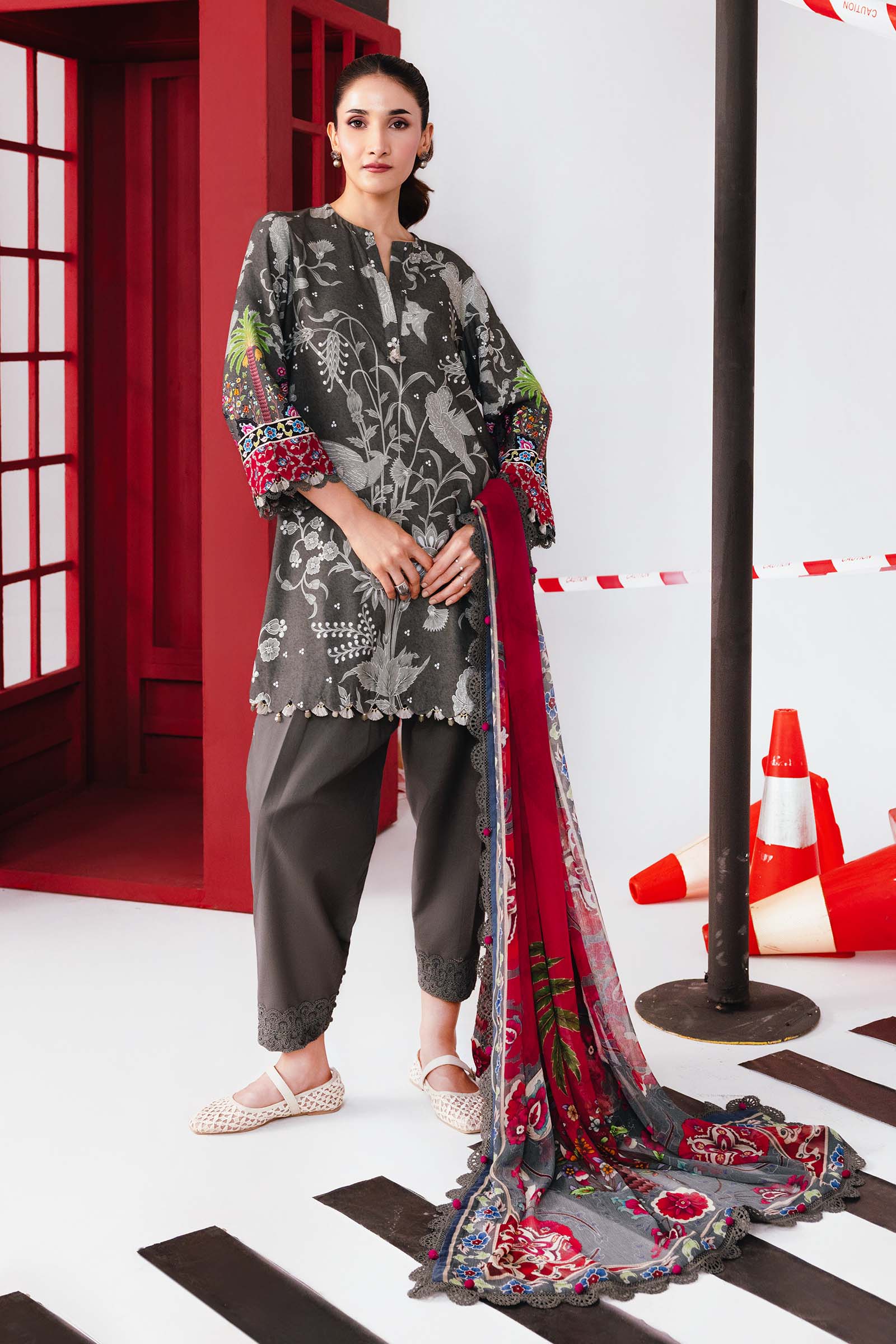 Maria B M.Basics Printed Lawn Unstitched 3pcs Suit 1106-A