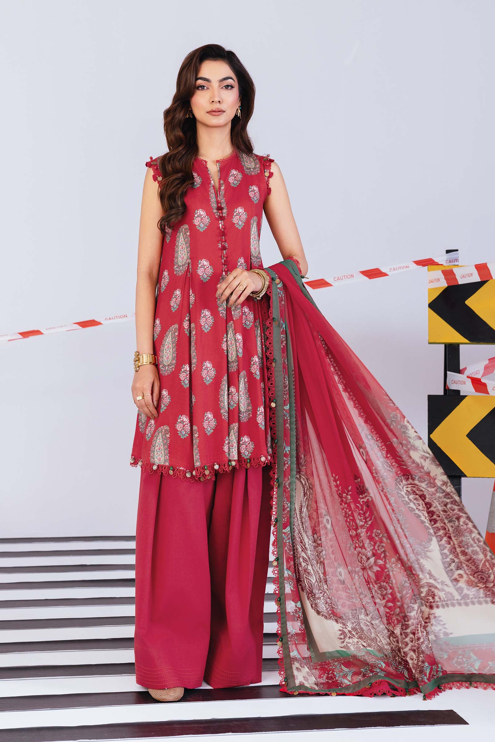 Maria B M.Basics Printed Lawn Unstitched 3pcs Suit 1110-A