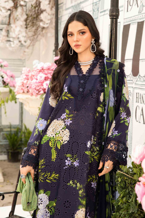 Maria B M.Print Unstitched 3Pc Suit Basic MPT-2602-B