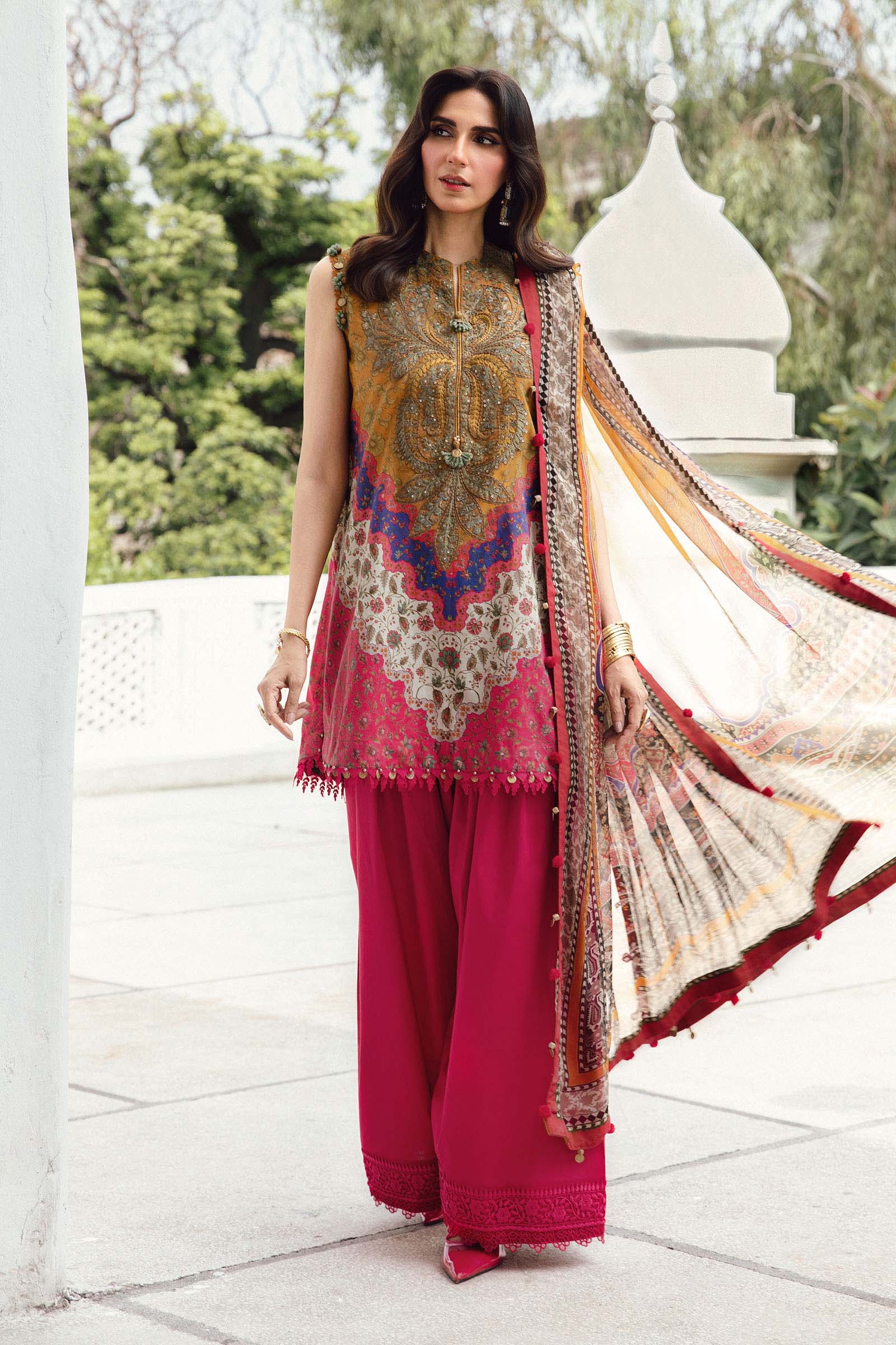 Maria B 3pcs Printed Sale Article With Lawn  Dupatta | MPT-2710-A