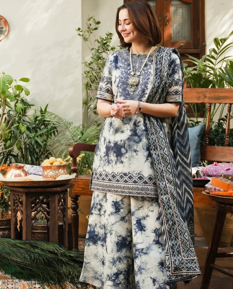SAPHIRE HIT CODE Hania EID Embroidered Lawn Luxury Unstitched 3 pcs