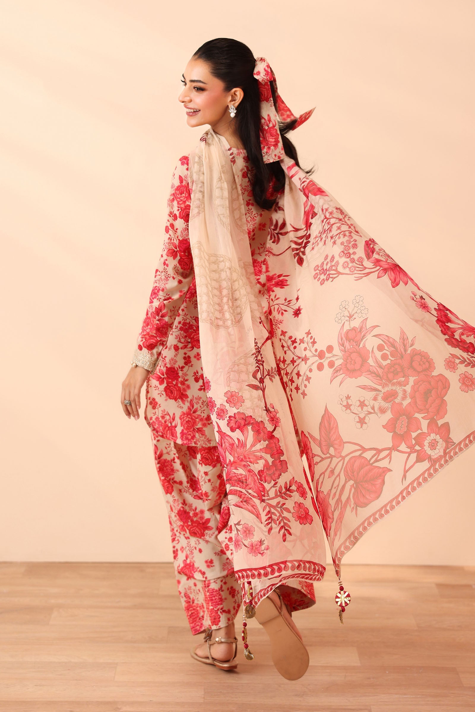 Maria B M Prints Embroidered 3Pcs Suit | DW-PF25-63-Pink