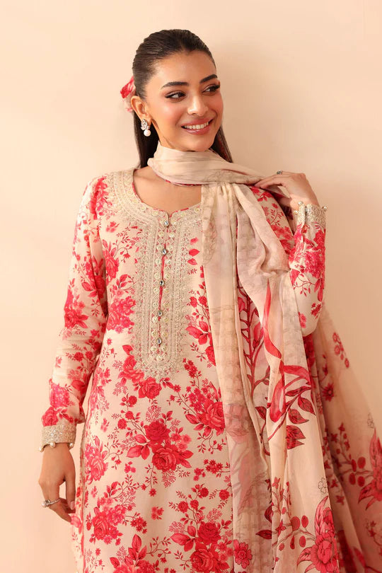 Maria B M Prints Embroidered 3Pcs Suit | DW-PF25-63-Pink