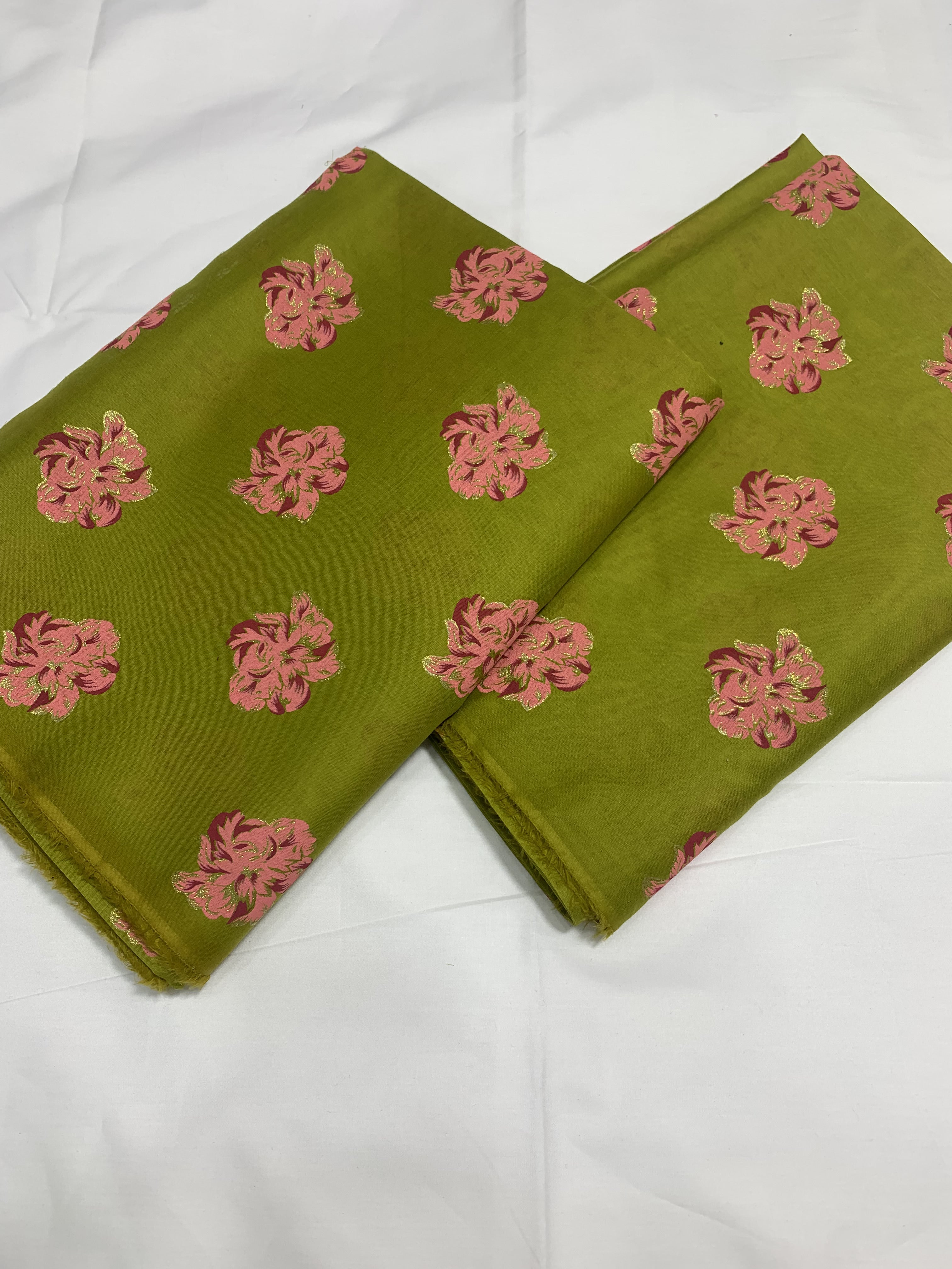 Imported Hand Paint Work All-over 2Pc Lawn Block Printed petal-mehndi