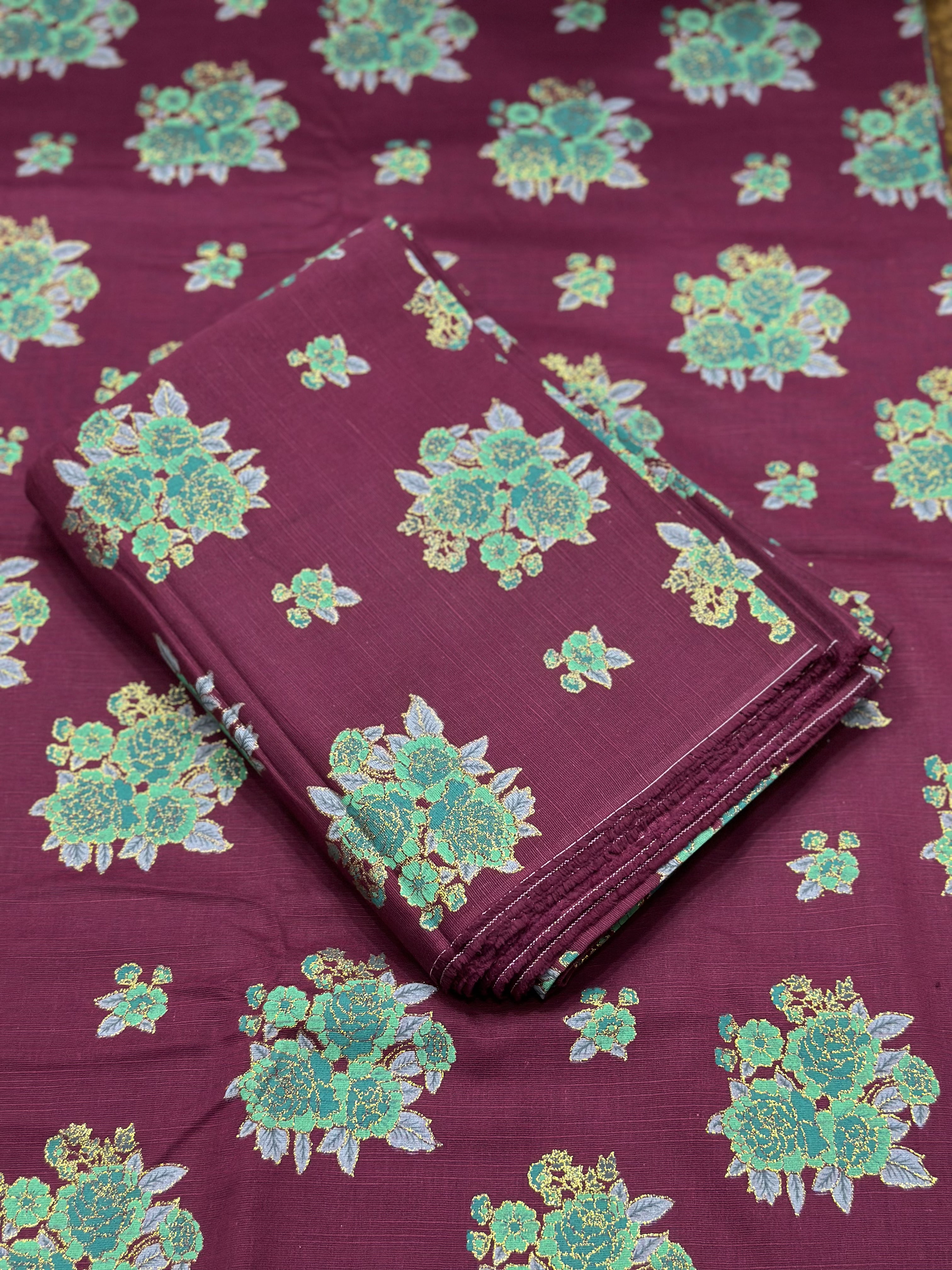 Imported Hand Paint All-over Block Printed Khaddar 2Pc
