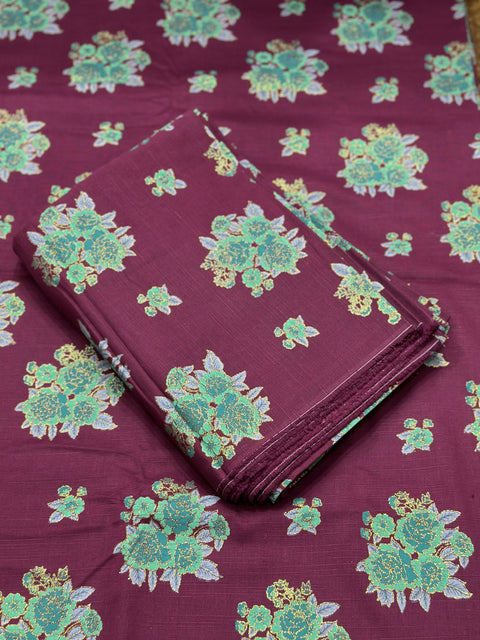 Imported Hand Paint All-over Block Printed Khaddar 2Pc