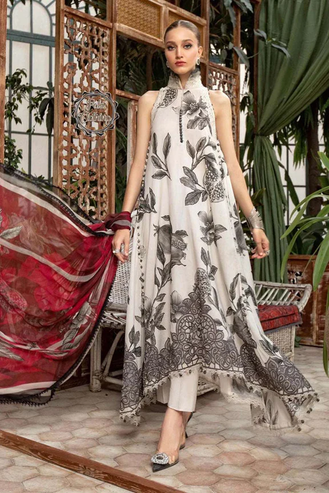 Maria B Anar MPT-1803-A Embroidered Daman Full Heavy 3PC Suit