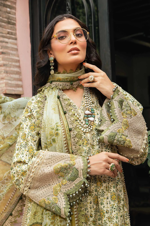 Maria B M.Print Unstitched 3Pc Suit Basic 2207-A