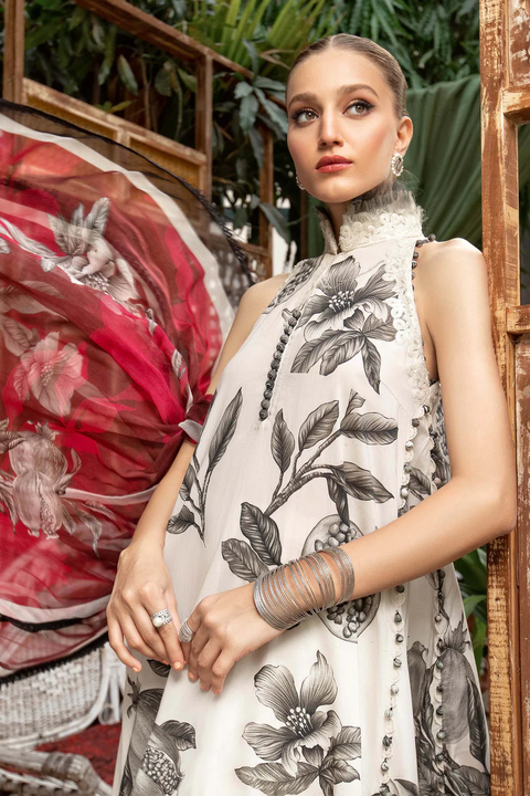 Maria B Anar MPT-1803-A Embroidered Daman Full Heavy 3PC Suit
