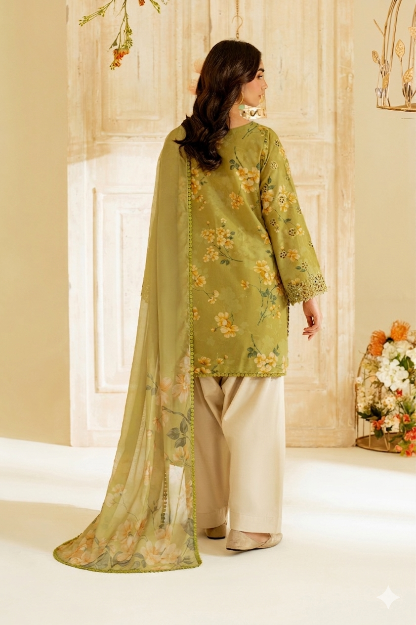 Iznik –  Chicken Kari Lawn 3-Piece Unstitched Suit UE-446