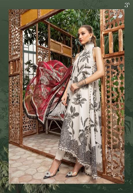 Maria B Anar MPT-1803-A Embroidered Daman Full Heavy 3PC Suit