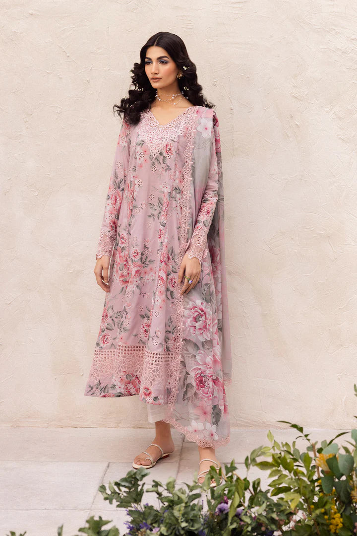 Iznik Embroidered Lawn 3Pcs Unstitched Suit  P-iZNIKPINK