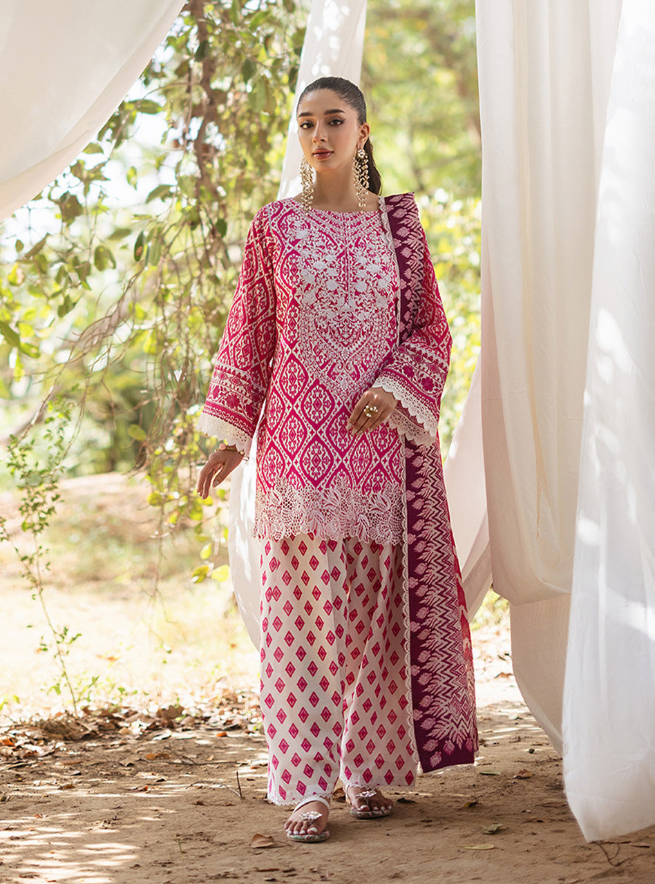 ZAINAB CHOTTANI  Lawn Unstitched Printed  3Piece LEENA RED- D 4B