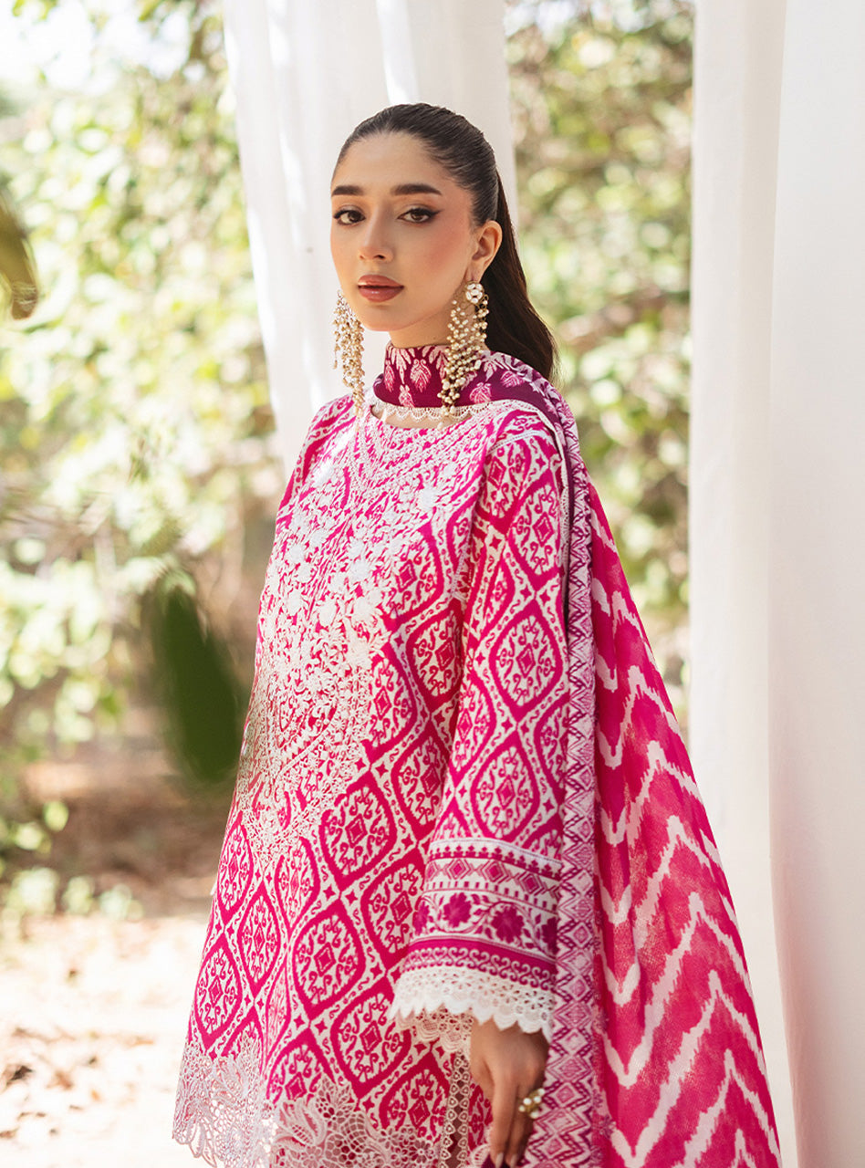 ZAINAB CHOTTANI  Lawn Unstitched Printed  3Piece LEENA RED- D 4B