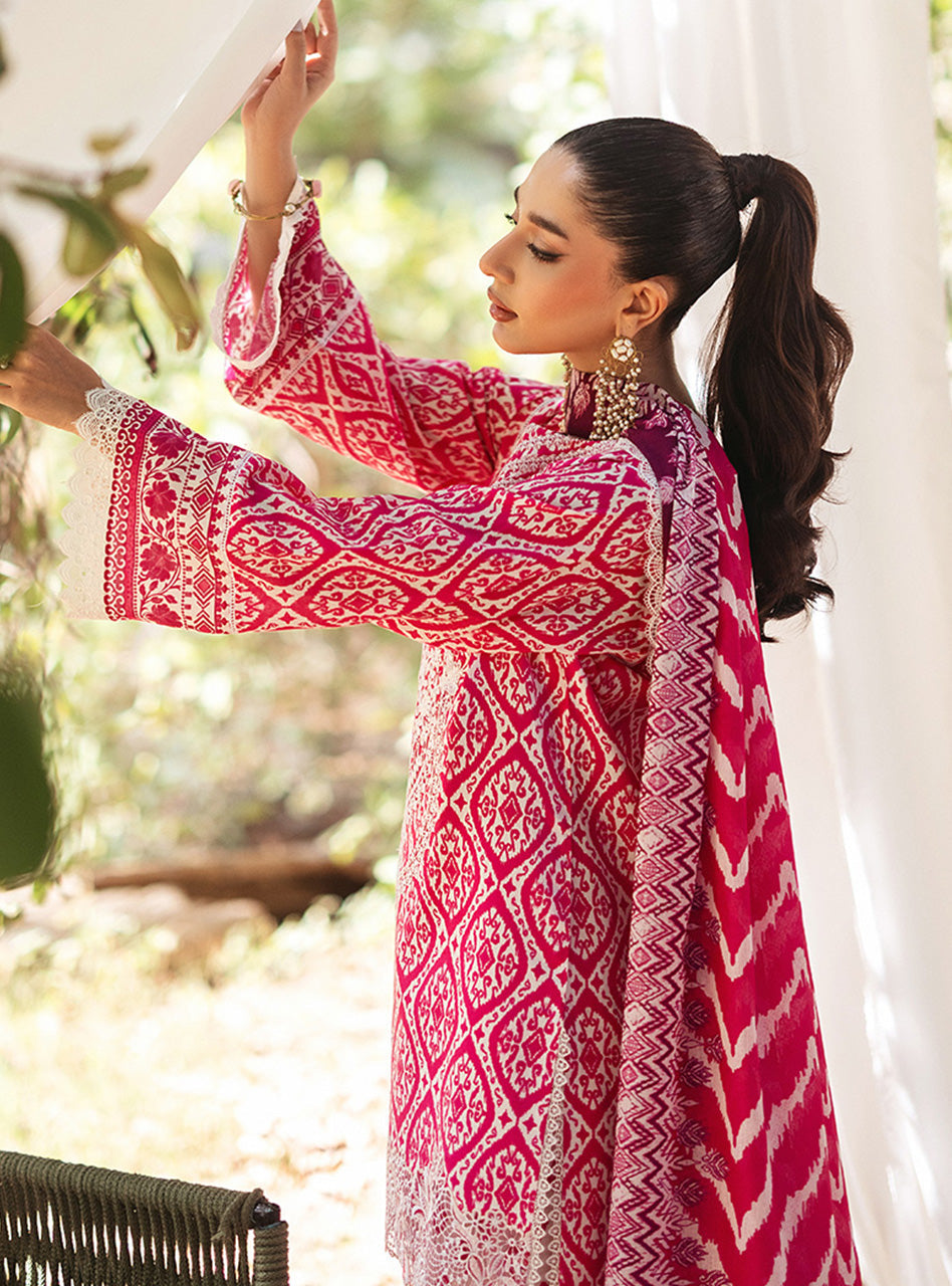 ZAINAB CHOTTANI  Lawn Unstitched Printed  3Piece LEENA RED- D 4B