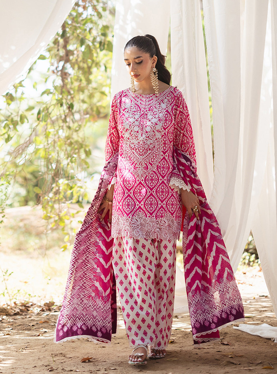 ZAINAB CHOTTANI  Lawn Unstitched Printed  3Piece LEENA RED- D 4B