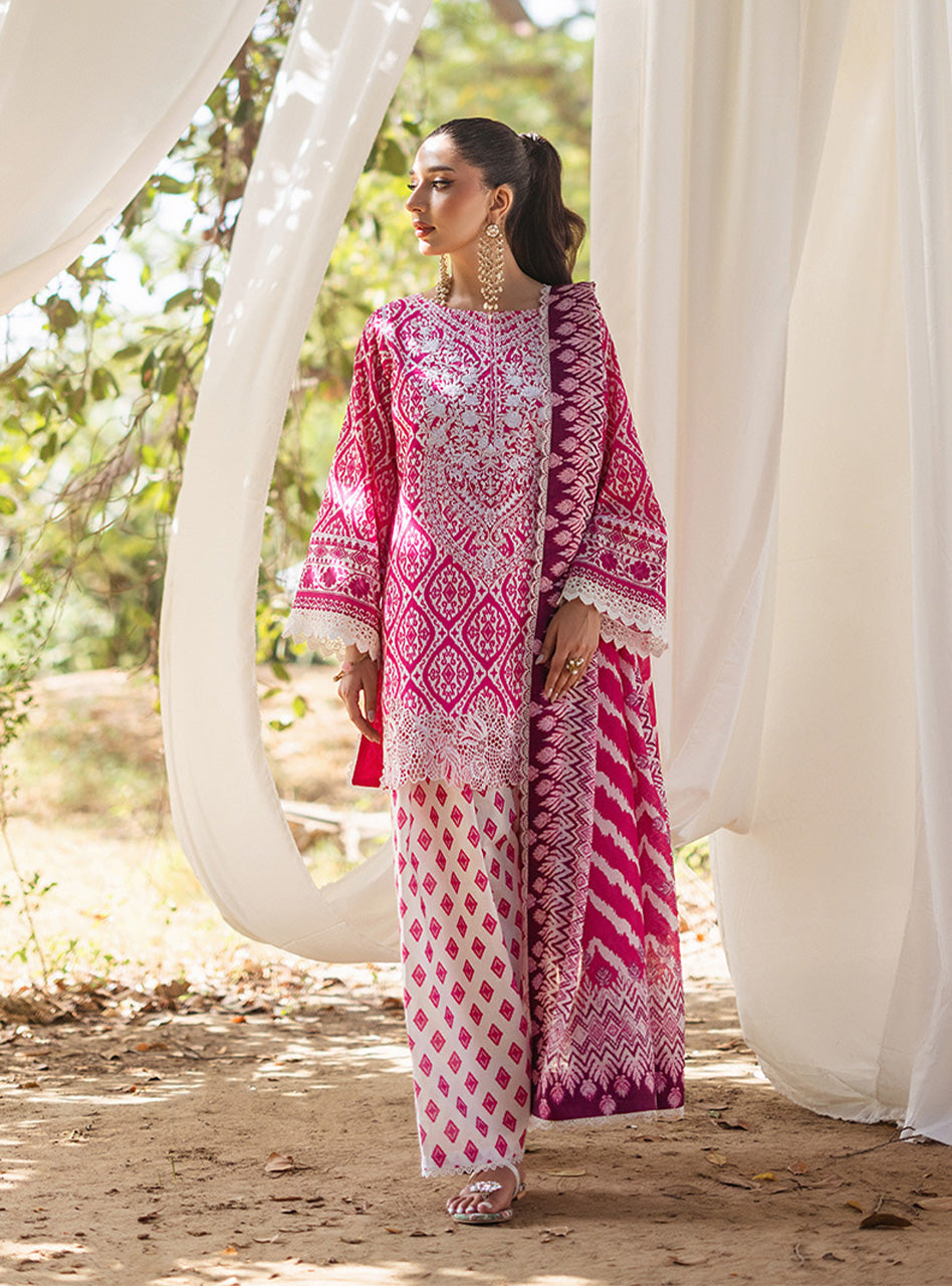 ZAINAB CHOTTANI  Lawn Unstitched Printed  3Piece LEENA RED- D 4B