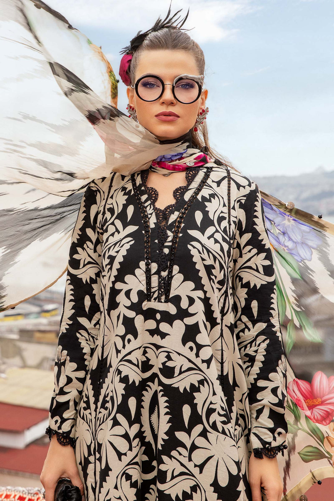 3 Piece Unstitched Embroidered Heavy Lawn Suit | MPT-2307-B