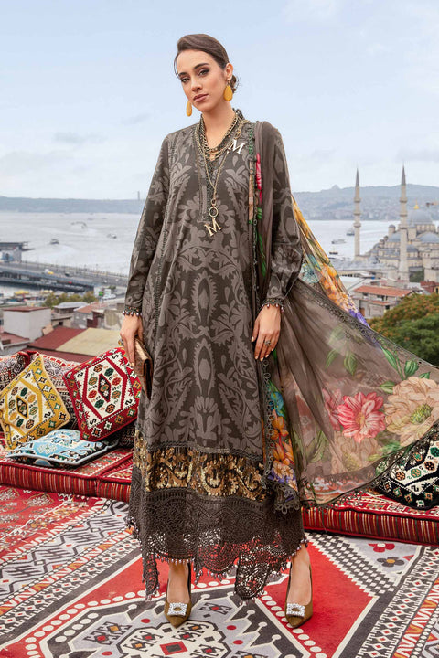 Maria B M Print Khaddar کھ ر Printed 3Pcs MPT-2307-B GREY