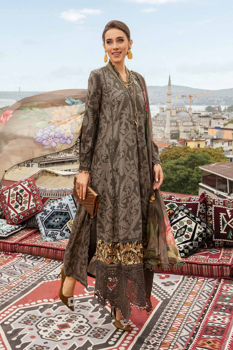 Maria B M Print Khaddar کھ ر Printed 3Pcs MPT-2307-B GREY