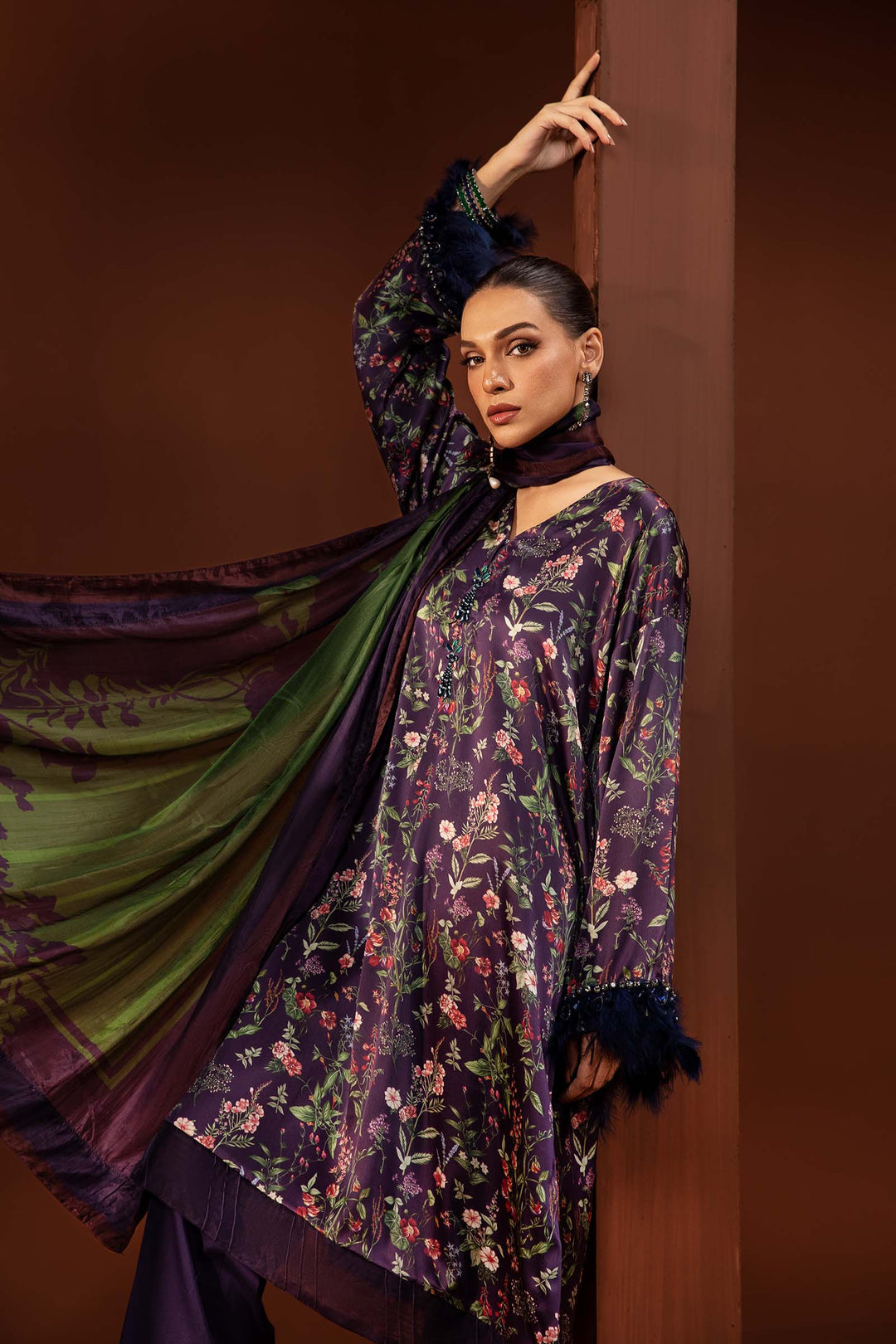 Maria B M Print Khaddar کھ ر Printed 3Pcs MPS-PF24-05 CHARMEUSE