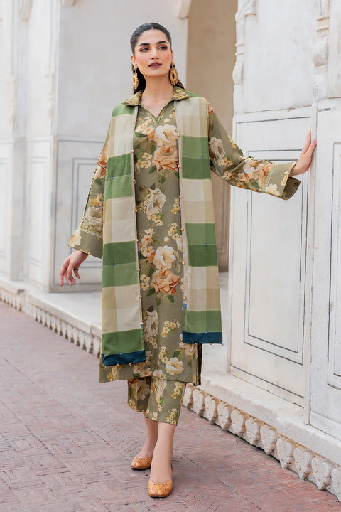 Baroque Printed Bnmbher Collection 3Pcs shirt Trouser Dupatta UE-brq