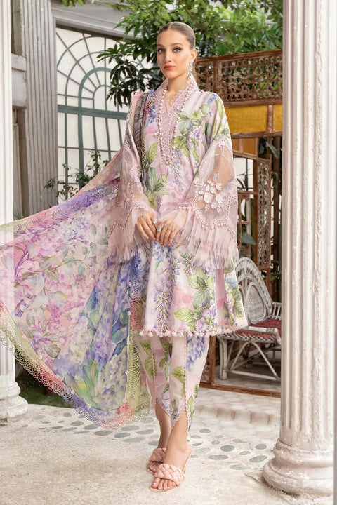 Maria B M.Print Unstitched Printed Lawn 3Pcs MPT.1801-A old-pink