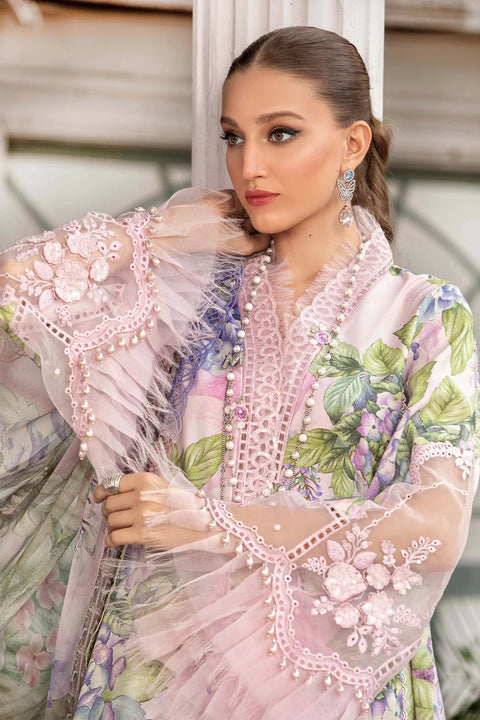 Maria B M.Print Unstitched Printed Lawn 3Pcs MPT.1801-A old-pink