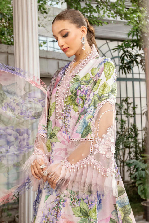 Maria B M.Print Unstitched Printed Lawn 3Pcs MPT.1801-A old-pink