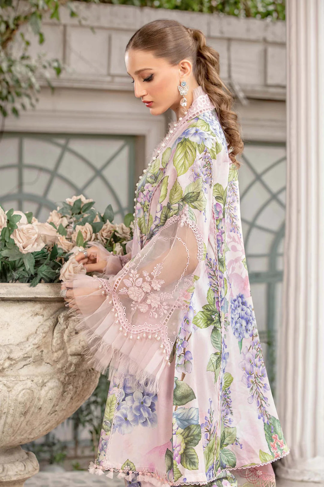 Maria B M.Print Unstitched Printed Lawn 3Pcs MPT.1801-A old-pink