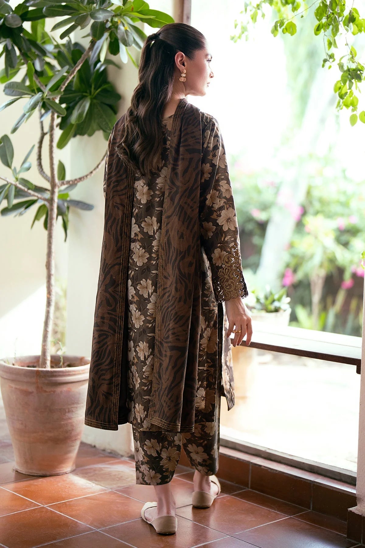 Baroque Printed 3pc Lawn With Chiffon Dupatta  UF-765