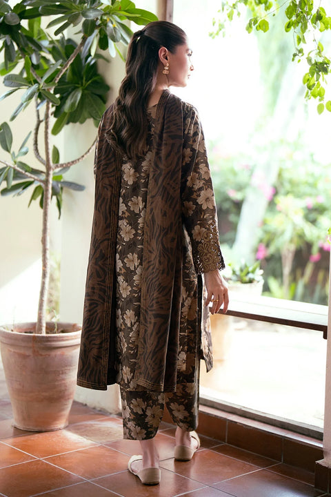 Baroque Printed 3pc Lawn With Chiffon Dupatta  UF-765