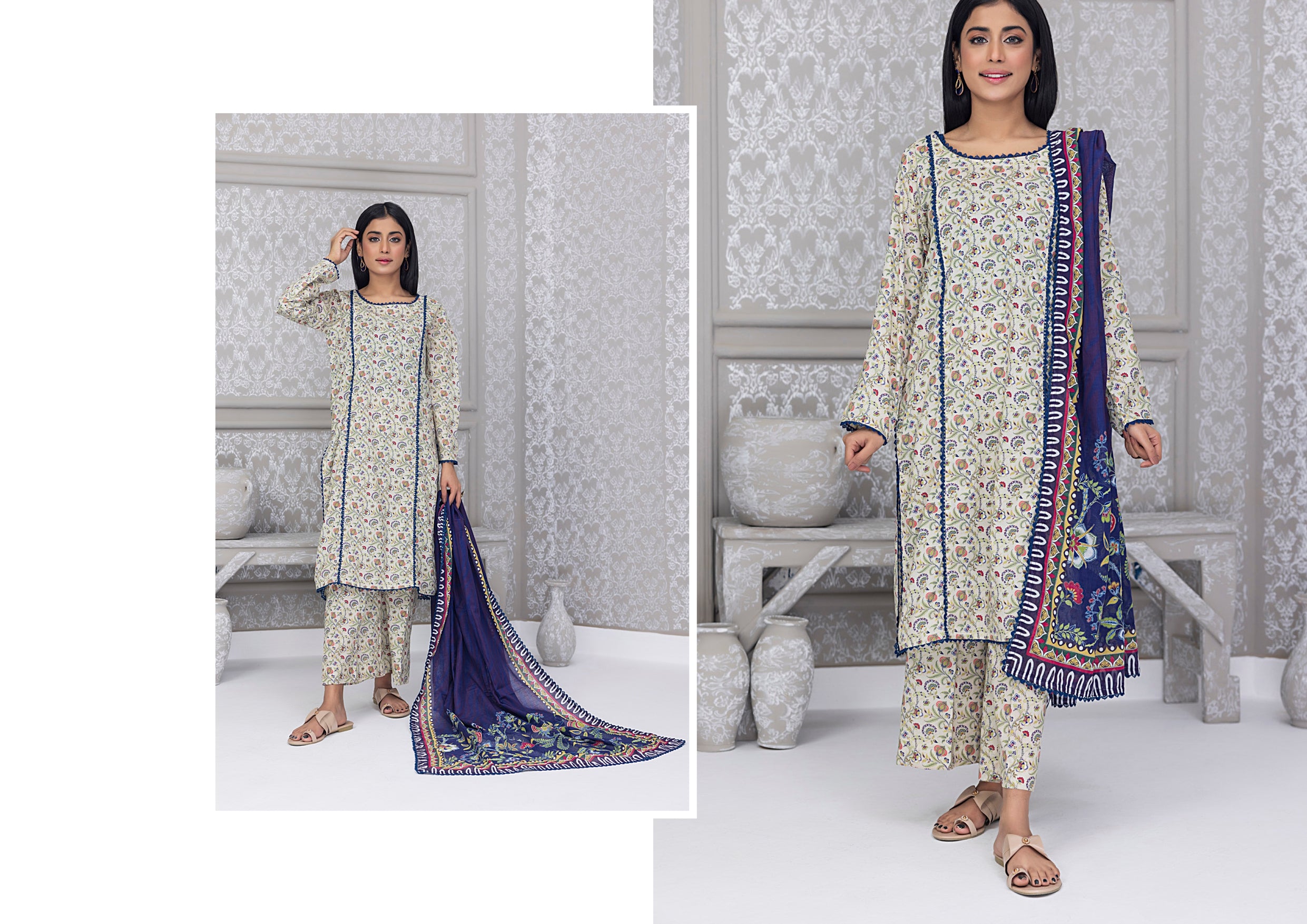Identic Separate Salina by Regarlia Lawn Alover 3pc