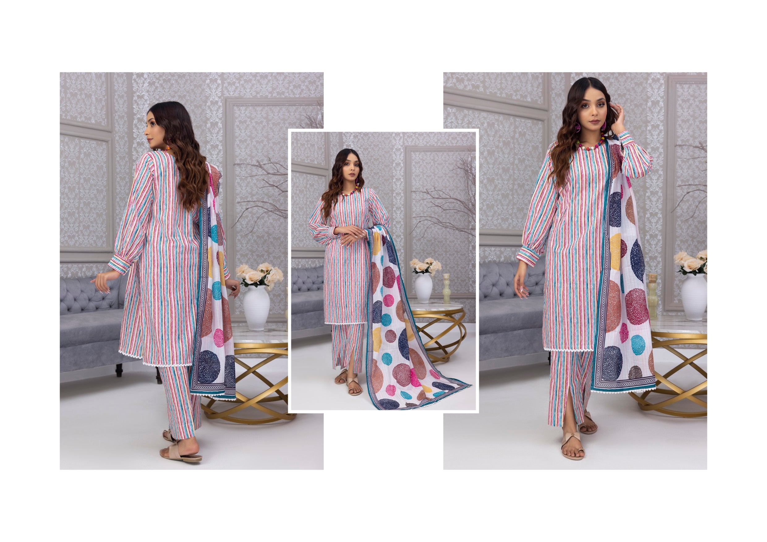 Identic Separate Salina by Regarlia Lawn Alover 3pc