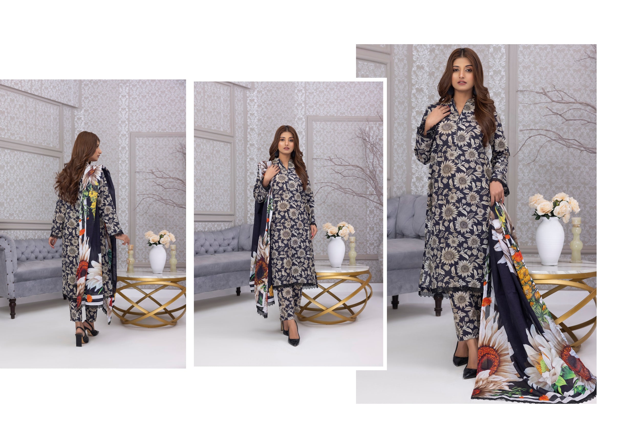 Identic Separate Salina by Regarlia Lawn Alover 3pc