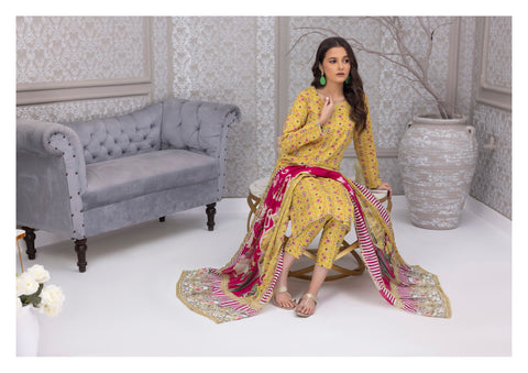 Identic Separate Salina by Regarlia Lawn Alover 3pc