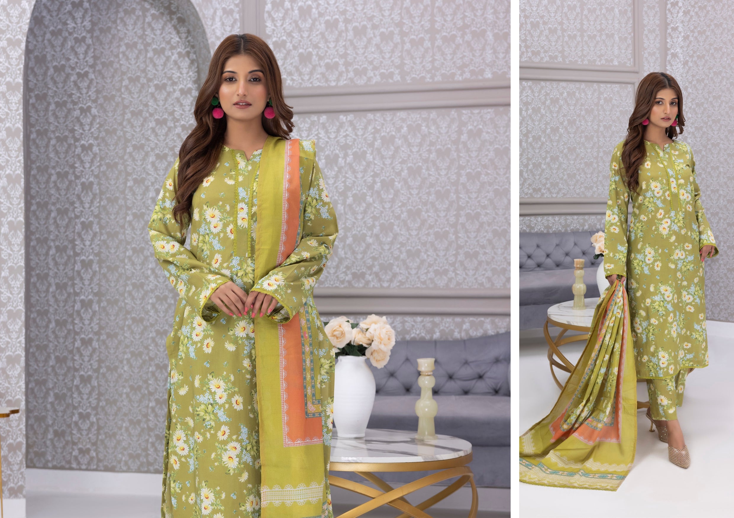 Identic Separate Salina by Regarlia Lawn Alover 3pc
