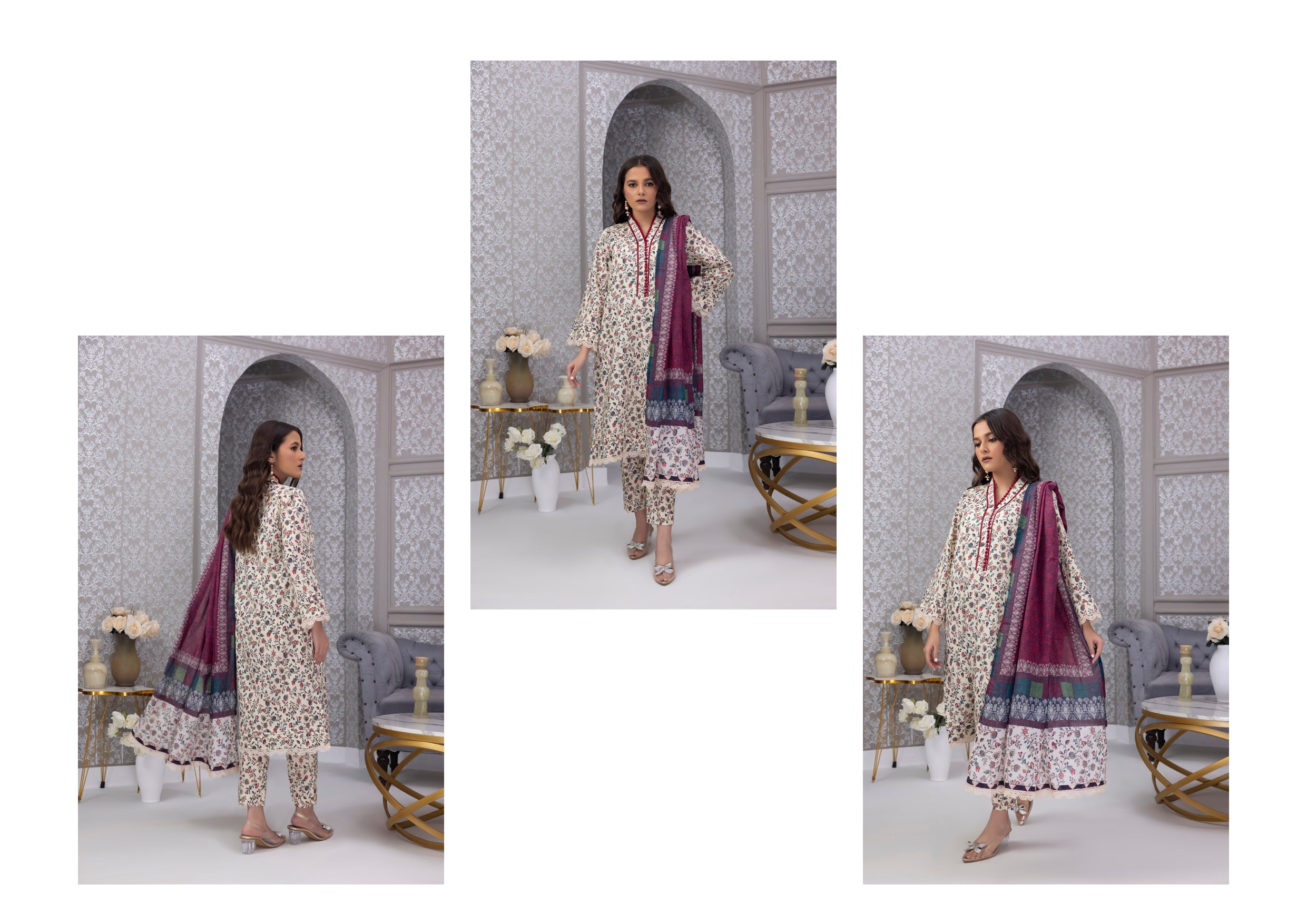 Identic Separate Salina by Regarlia Lawn Alover 3pc