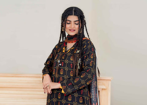 Laaj by BinIsmail Printed Allover Lawn 3Pcs